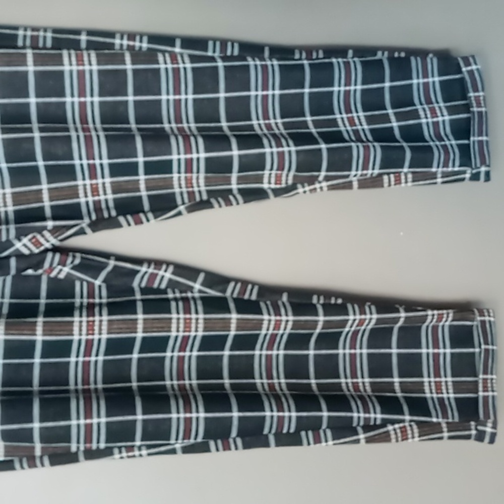 Terra & Sky Double Knit Black Plaid Pull On Pants 0X (14W) NWT - Picture 4 of 5